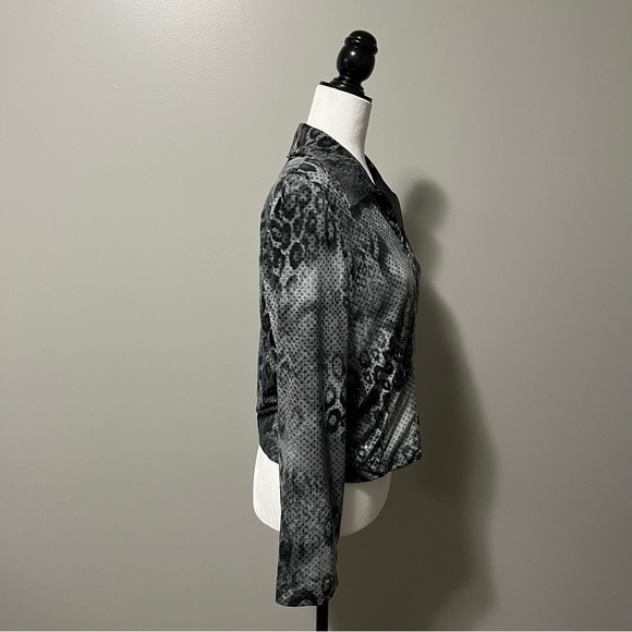 Jolibel Animal Print Sequins Full Zip Waist Length Jacket - Picture 7 of 9